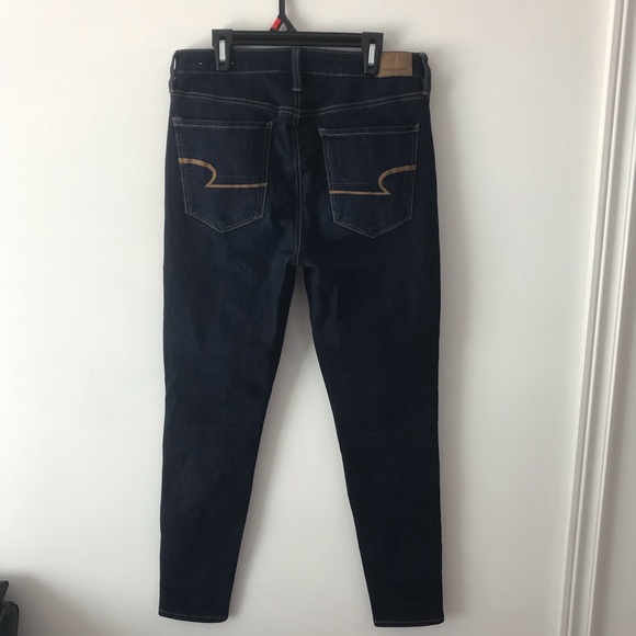 American Eagle Navy Skinny Jeans Size 8 - Picture 3 of 8